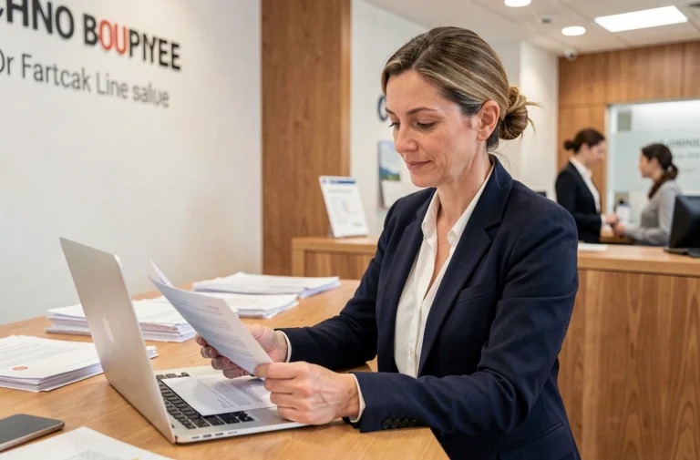 Conseillère bancaire La Banque Postale au guichet d'un centre financier La Source Orléans 45900